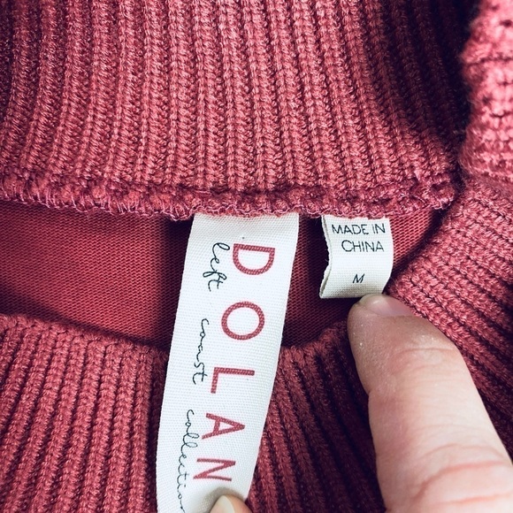 ANTHROPOLOGIE Dolan Statement Rust Knit Fringe Mock Neck Sweater Balloon Sleeve - Picture 6 of 7